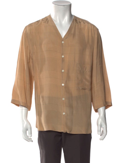 Lemaire Plaid Print Short Sleeve Shirt