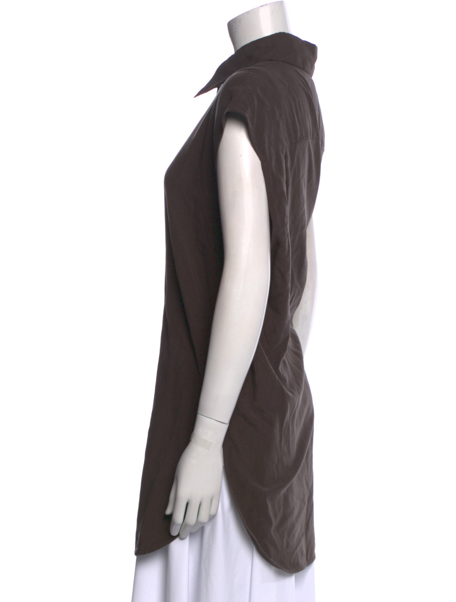 Lemaire Silk Short Sleeve Button-Up Top