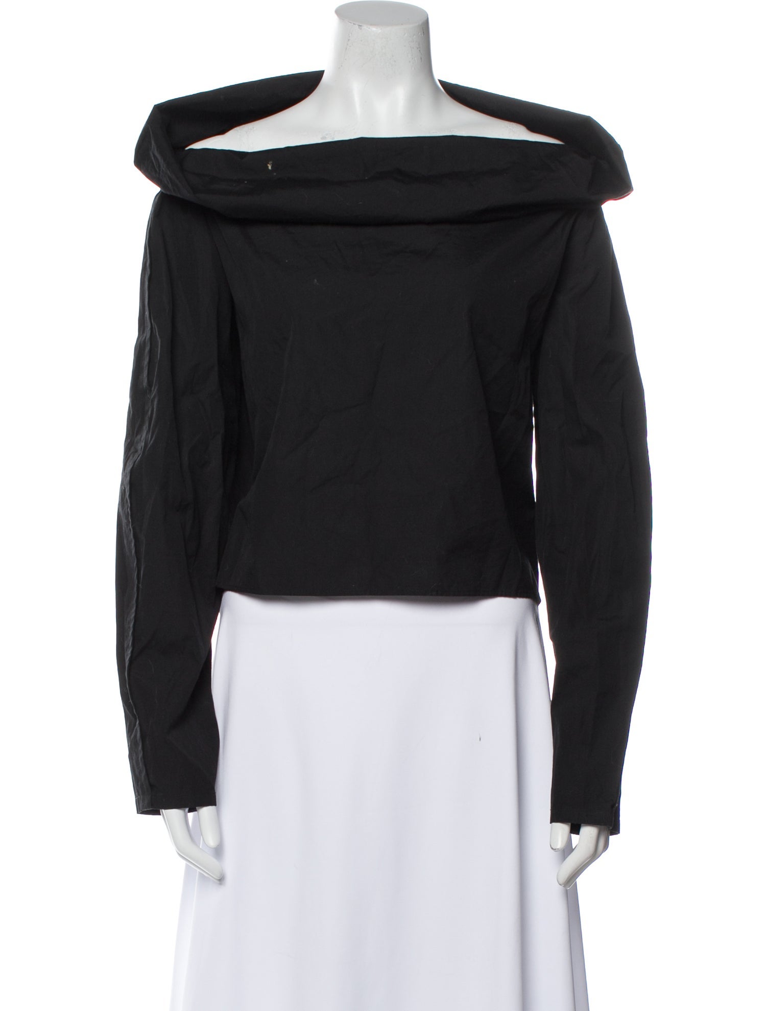 Lemaire Off-The-Shoulder Long Sleeve Crop Top