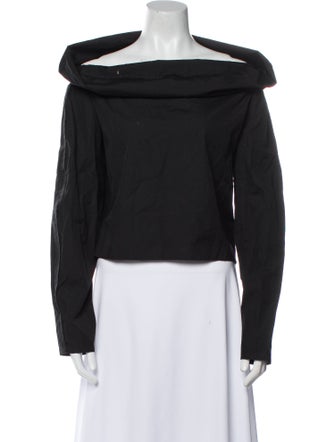 Lemaire Off-The-Shoulder Long Sleeve Crop Top