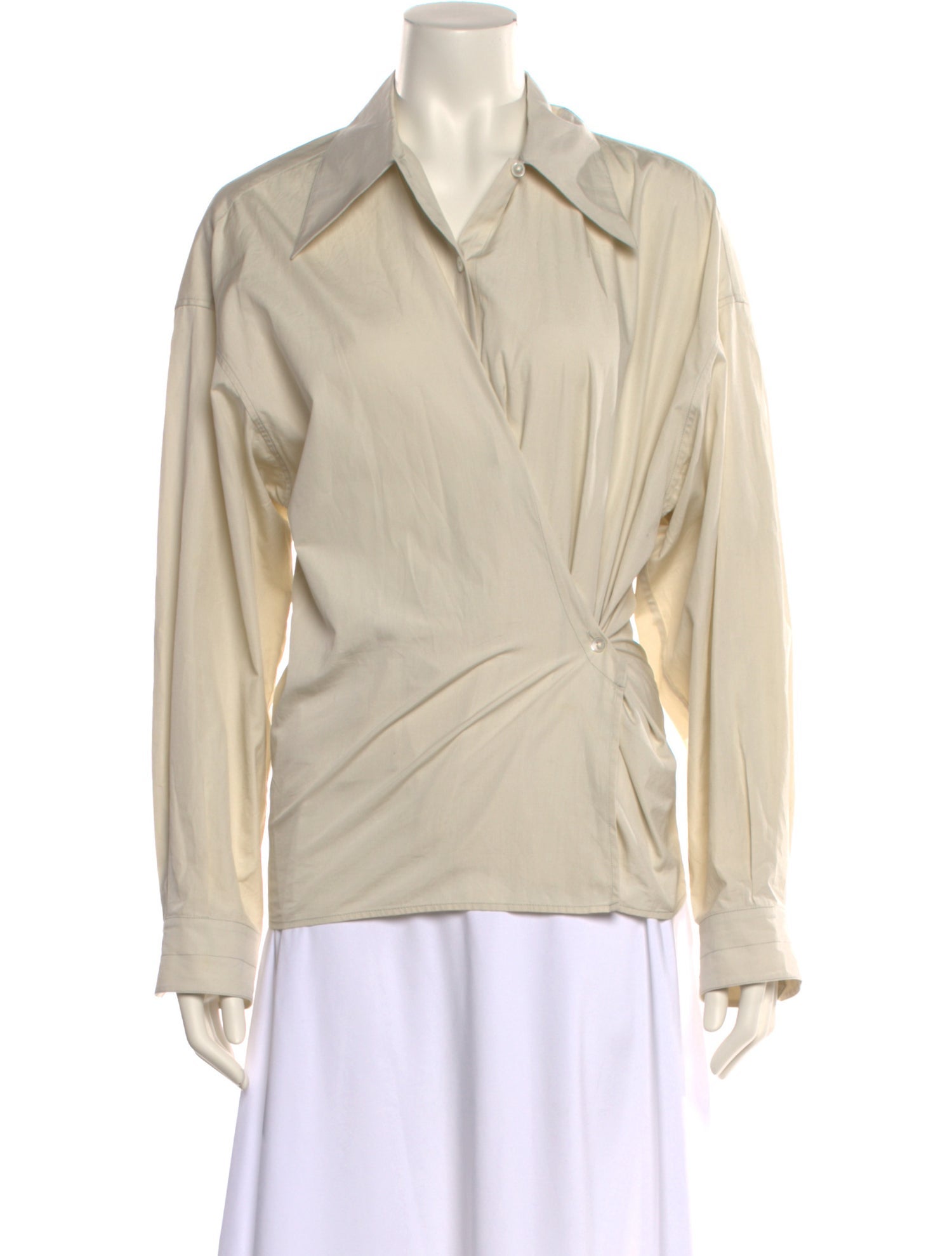 Lemaire V-Neck Long Sleeve Button-Up Top