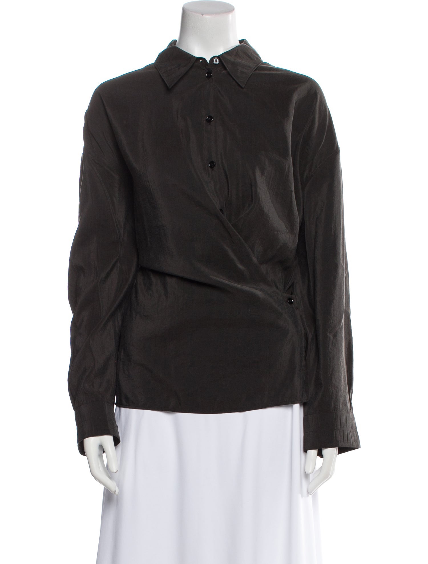 Lemaire Silk Long Sleeve Button-Up Top w/ Tags