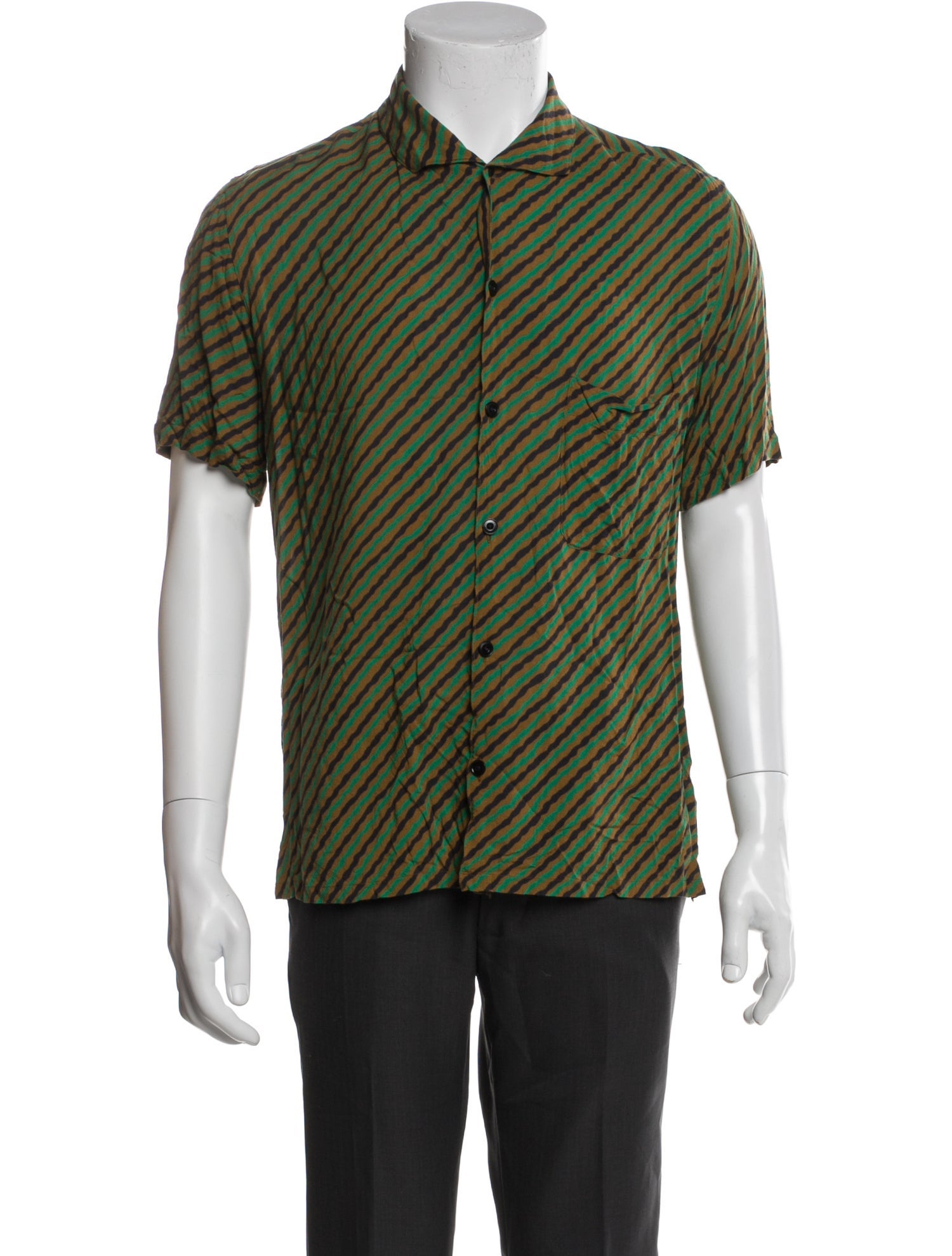 Lemaire Striped Short Sleeve Shirt