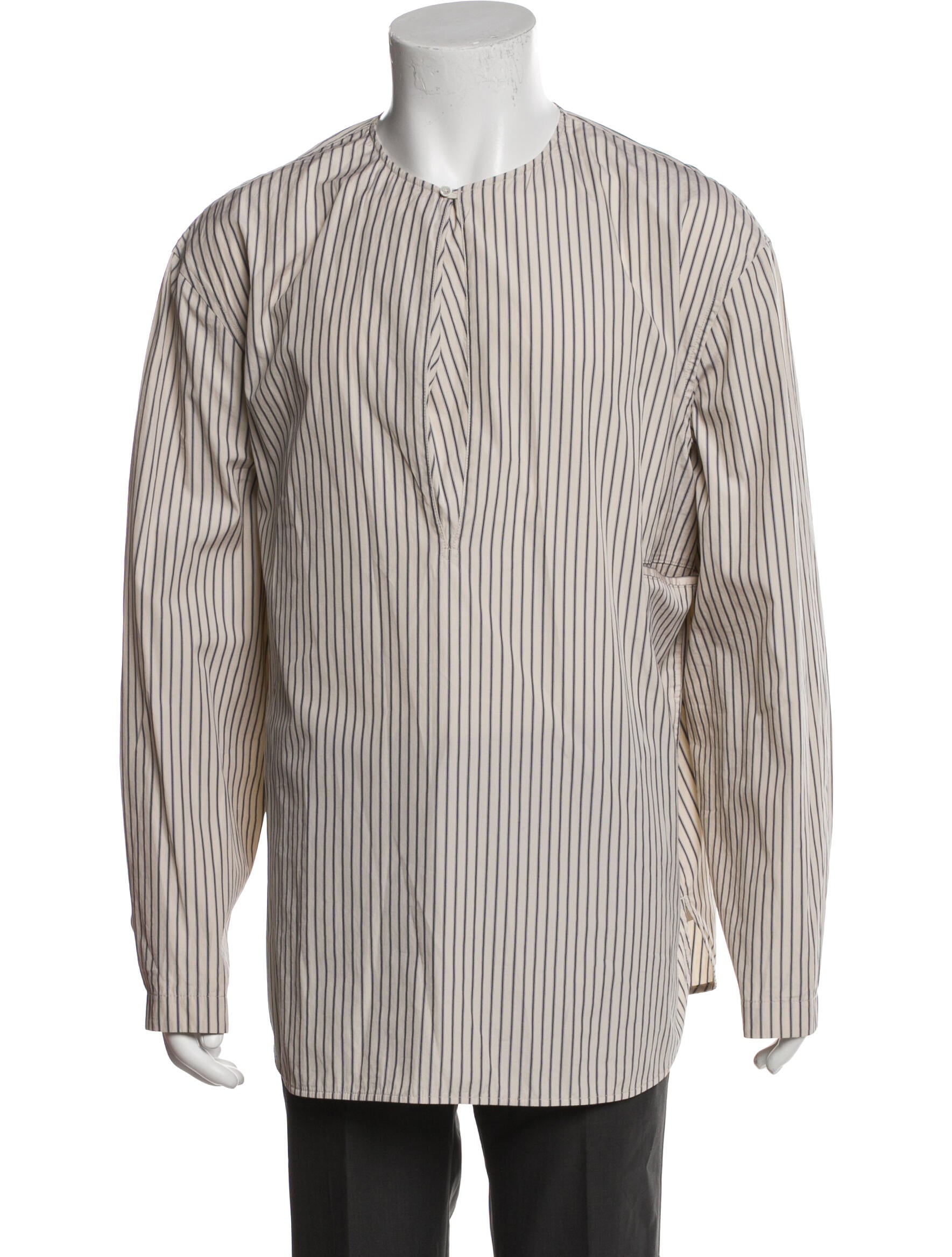 Lemaire Striped Long Sleeve Shirt