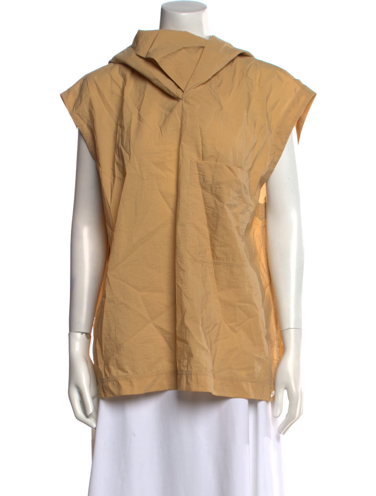 Lemaire Mock Neck Short Sleeve Button-Up Top