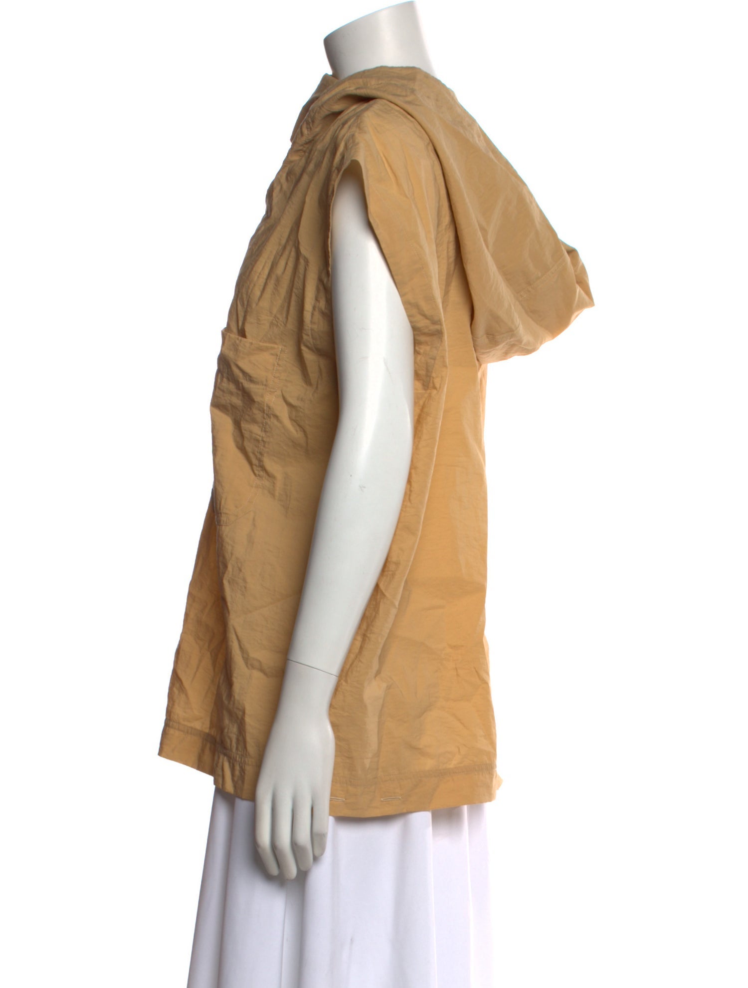 Lemaire Mock Neck Short Sleeve Button-Up Top