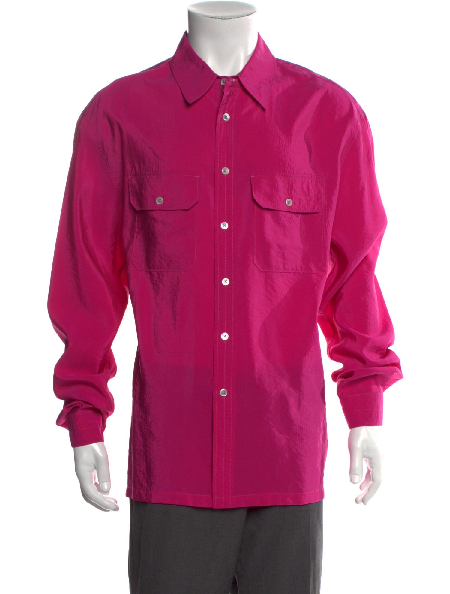 Lemaire Silk Long Sleeve Dress Shirt