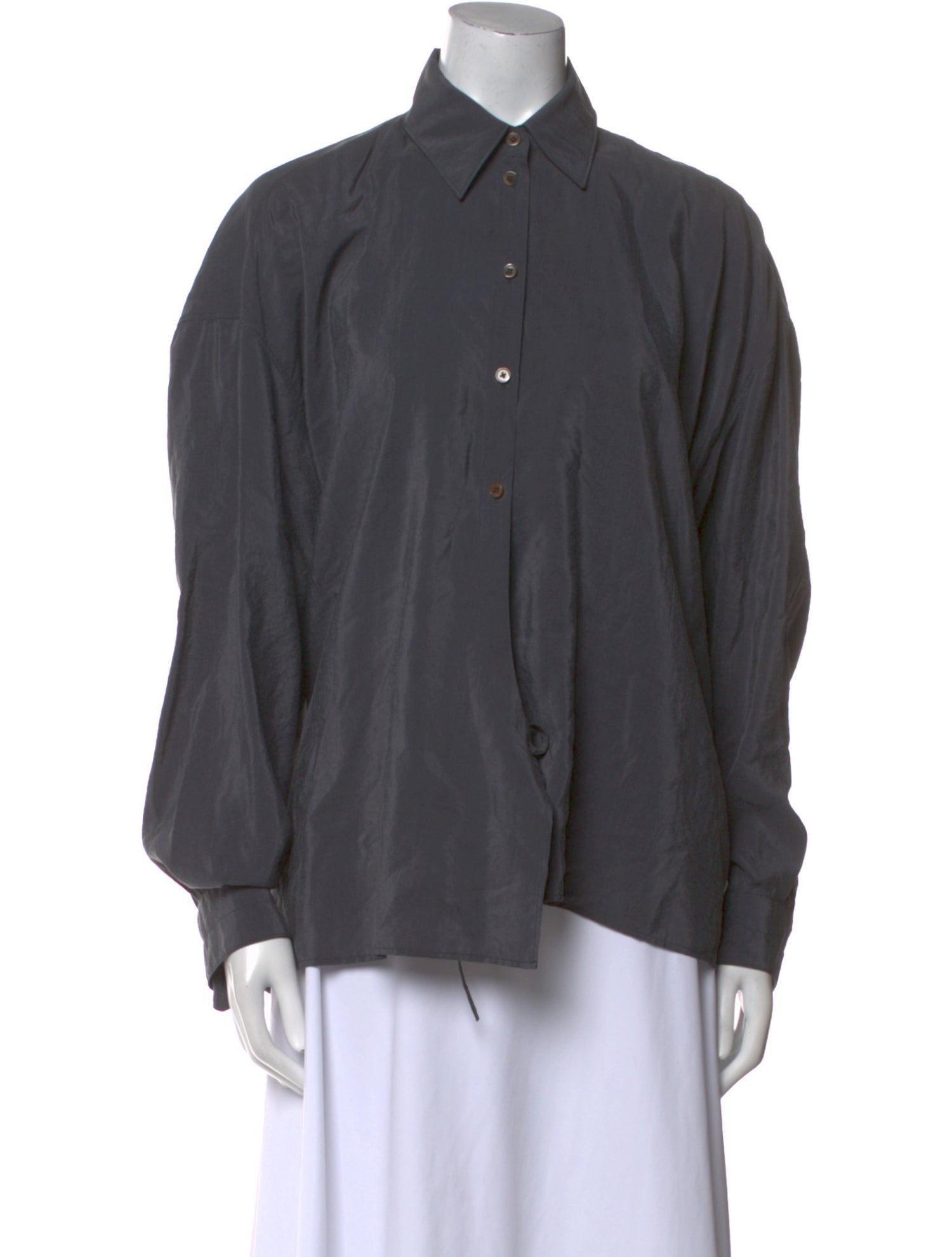 Lemaire Silk Long Sleeve Button-Up Top