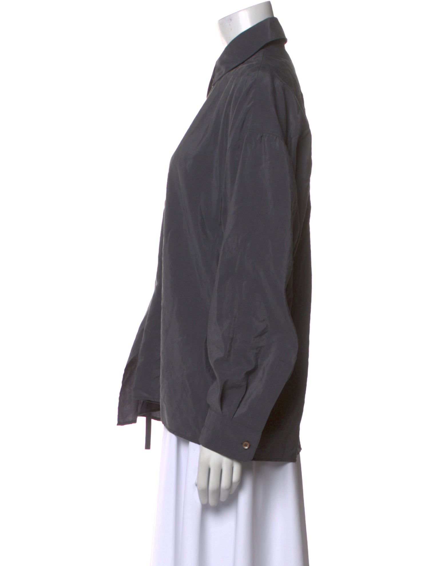 Lemaire Silk Long Sleeve Button-Up Top