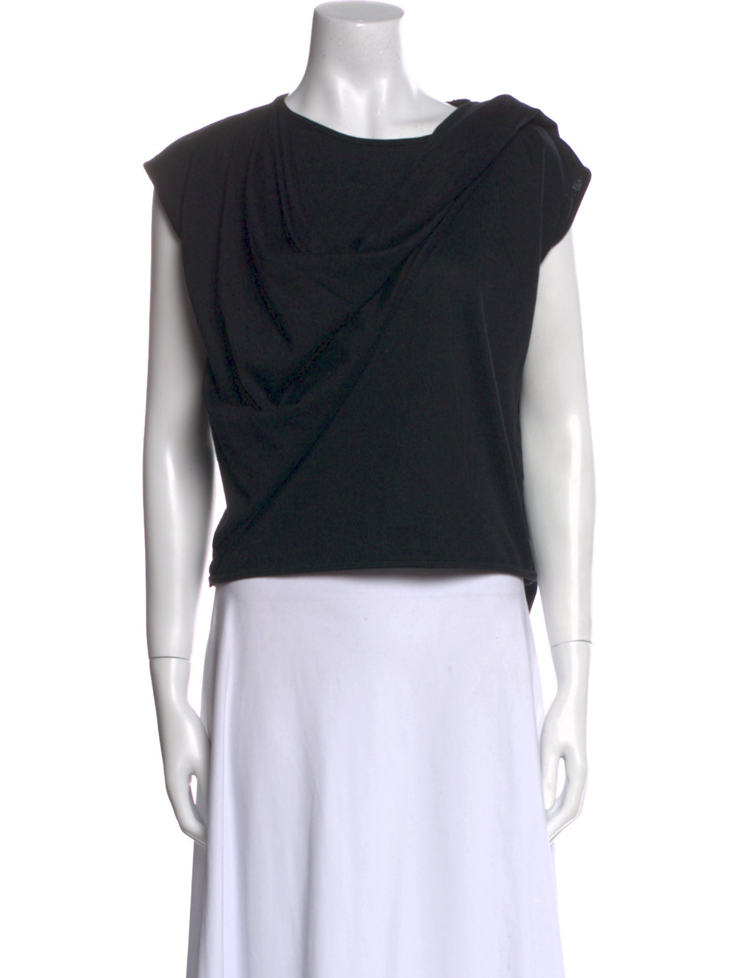 Lemaire Cowl Neck Short Sleeve Crop Top