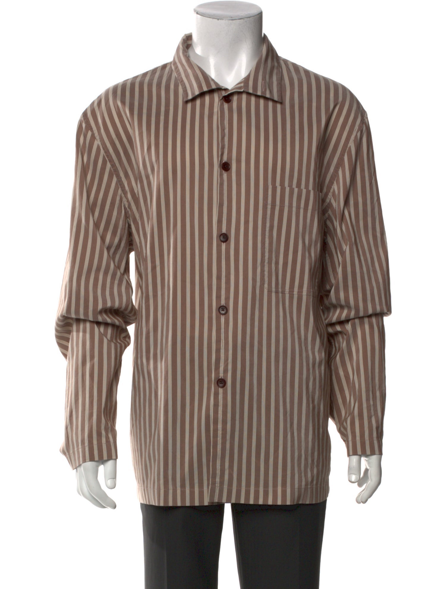 Lemaire Striped Long Sleeve Shirt