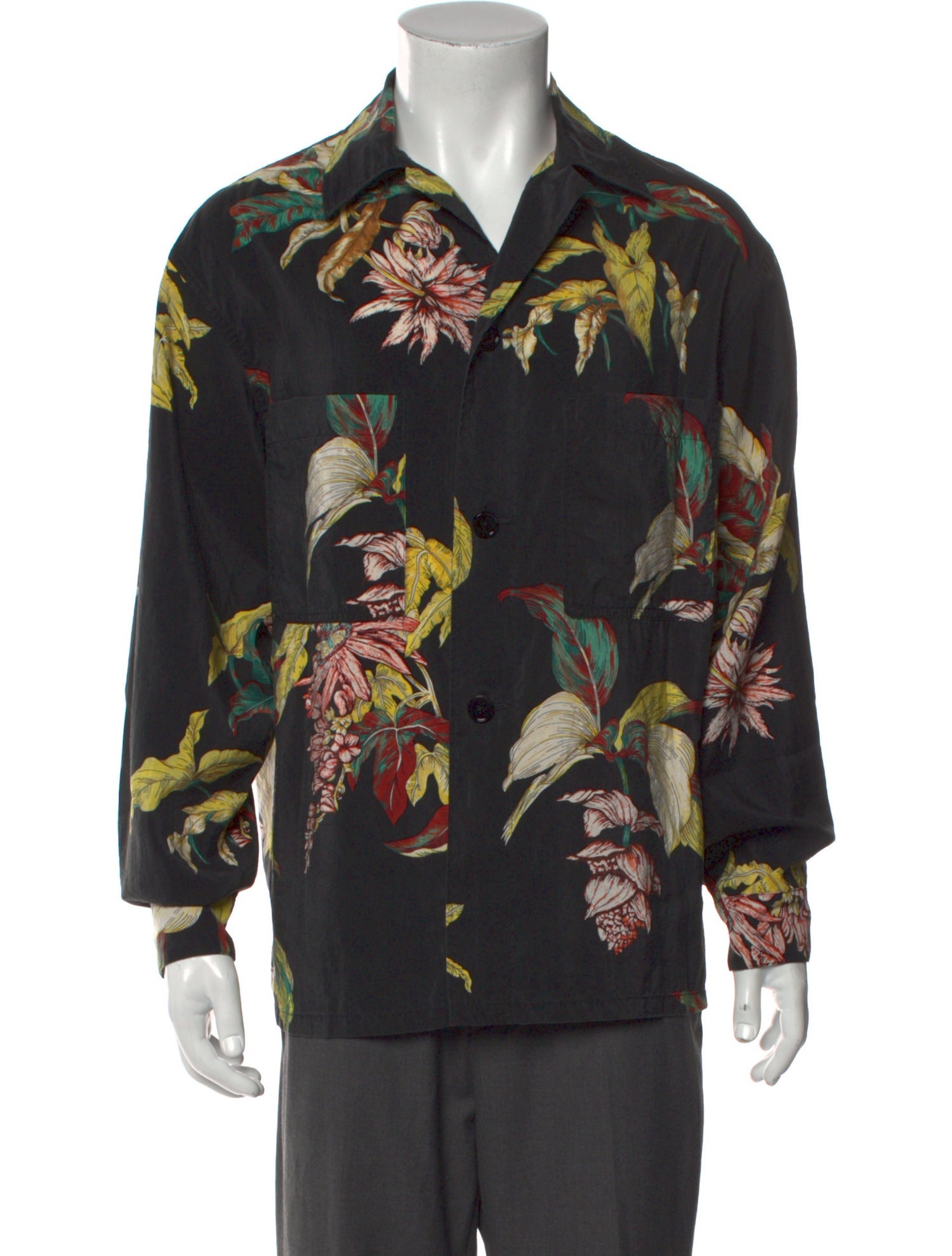 Lemaire Silk Floral Print Shirt