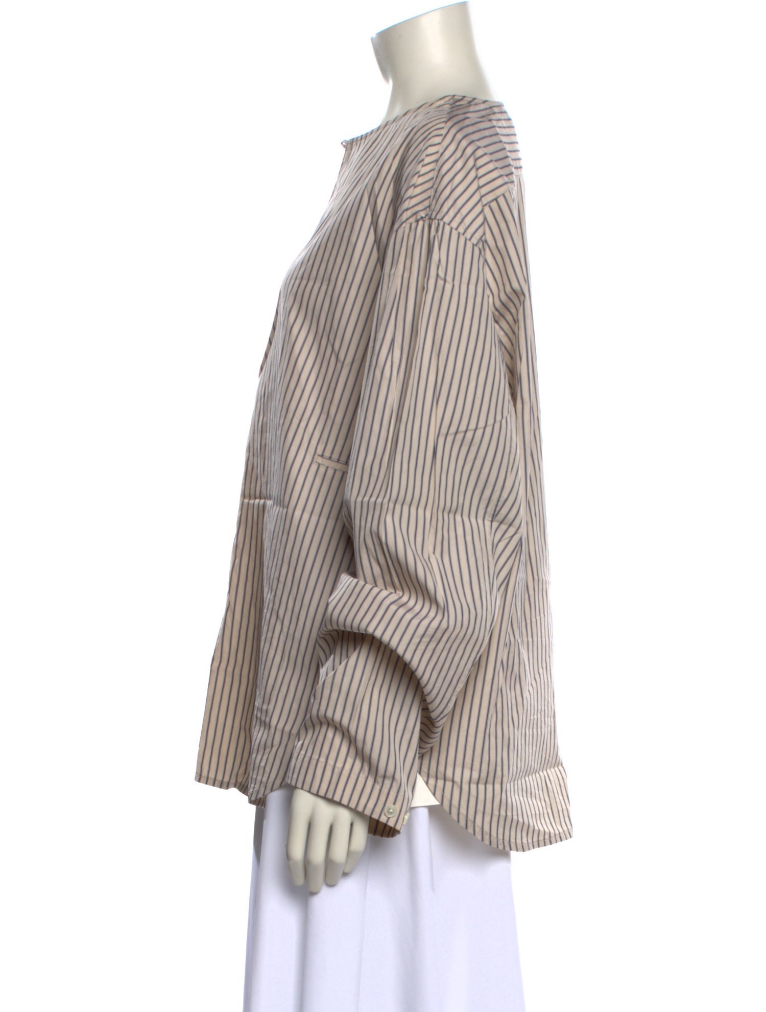 Lemaire Striped Crew Neck Blouse