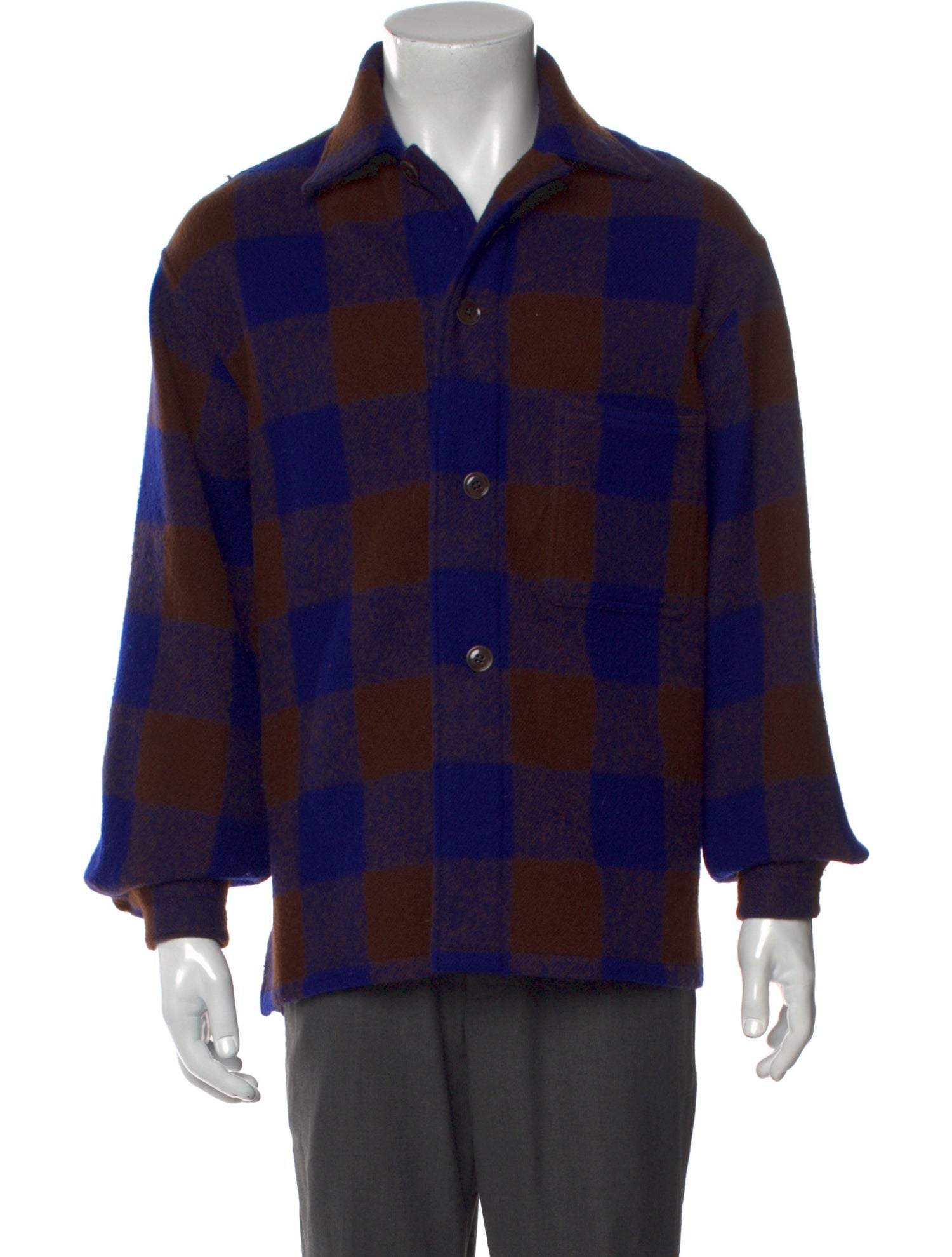 Lemaire Virgin Wool Plaid Print Shirt
