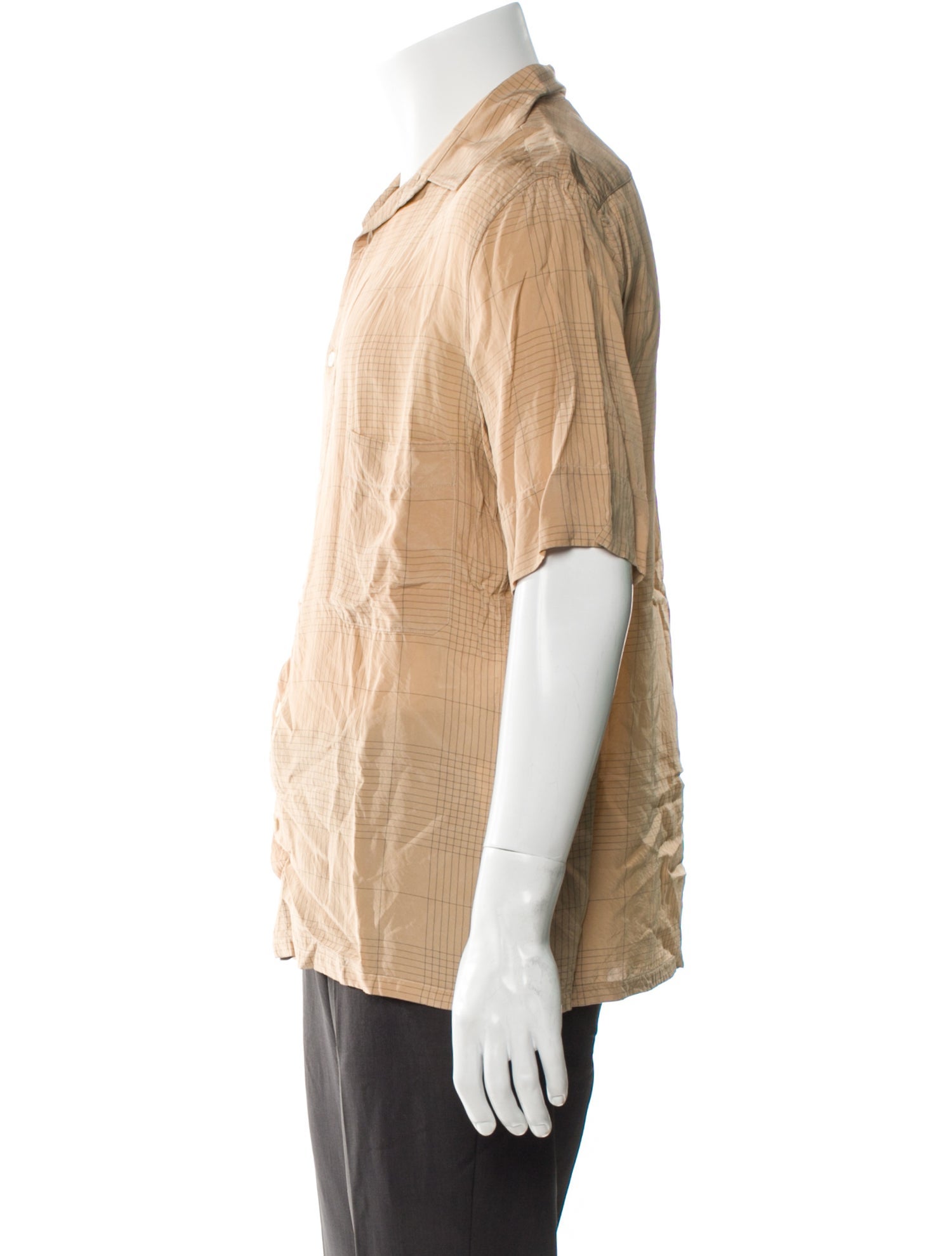 Lemaire Plaid Print Short Sleeve Shirt