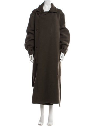 Pre-owned Lemaire Virgin Wool Coat In Brown