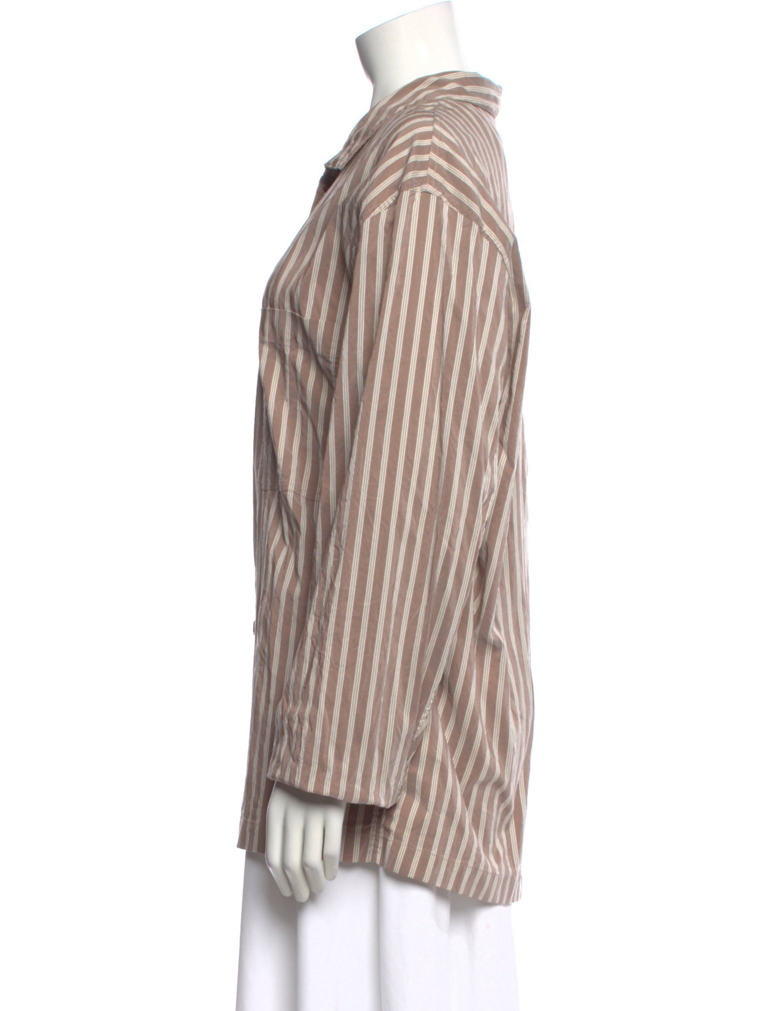 Lemaire Striped Long Sleeve Button-Up Top