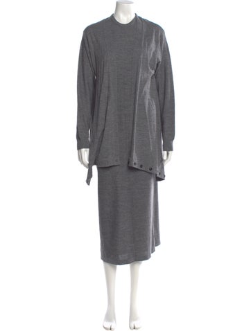Pre-owned Lemaire Mock Neck Long Dress In Gray