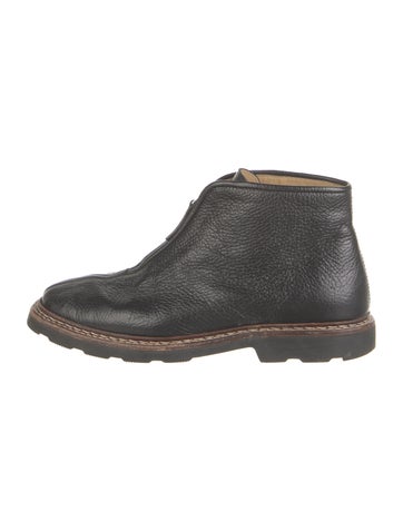 Pre-owned Lemaire Leather Lace-up Boots In Gray