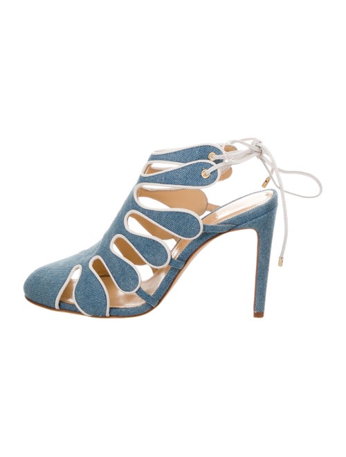 Chloé Gosselin Calico Denim Sandals Blue