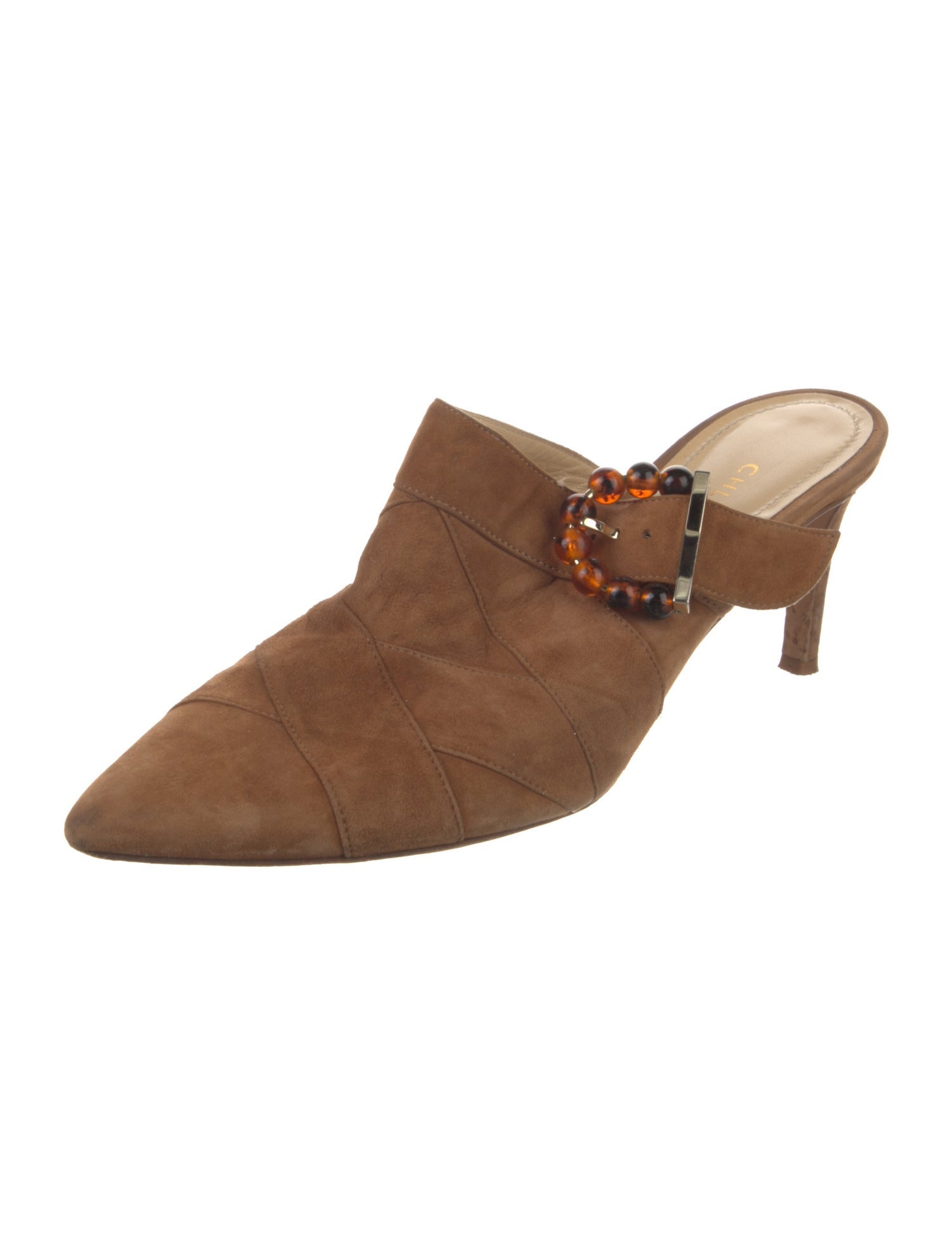 Chloé Gosselin Suede Beaded Accents Mules