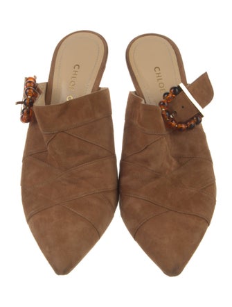 Chloé Gosselin Suede Beaded Accents Mules