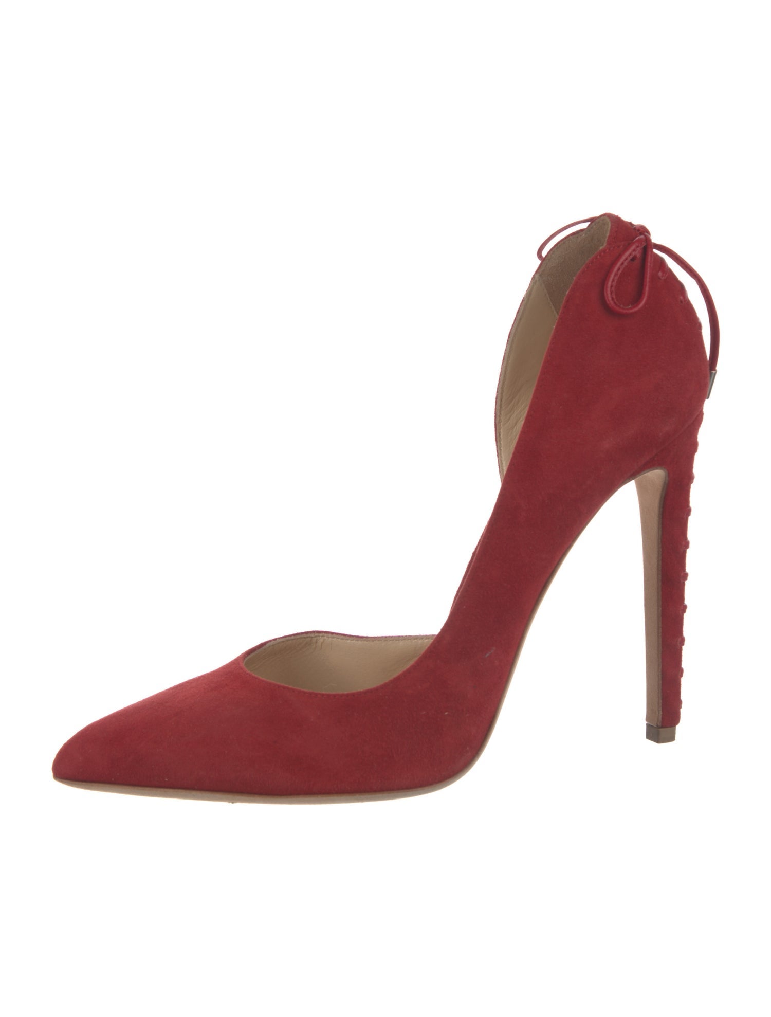 Chloé Gosselin Suede Whipstitch Trim D'Orsay Pumps