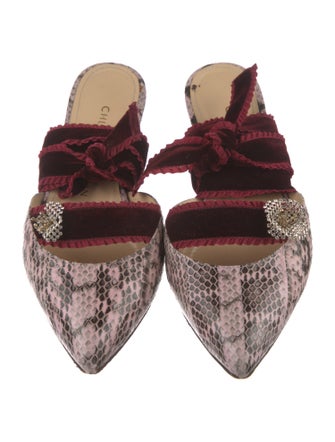 Chloé Gosselin Snakeskin Animal Print Mules