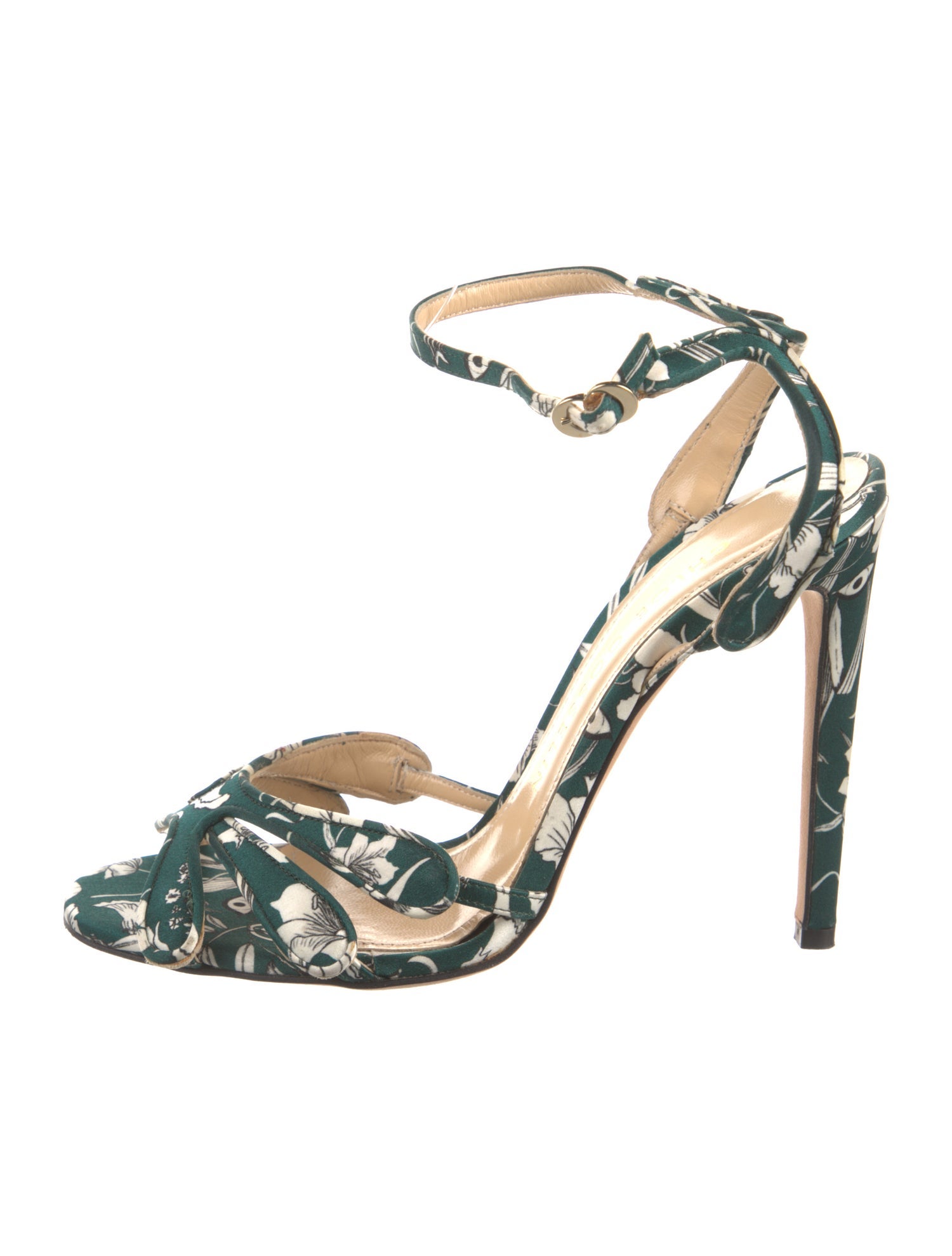 Chloé Gosselin Satin Floral Print Sandals