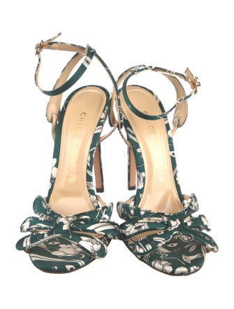 Chloé Gosselin Satin Floral Print Sandals