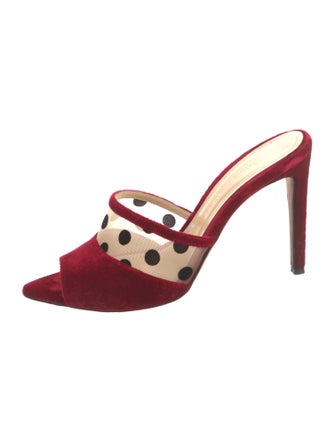 Chloé Gosselin Velvet Polka Dot Print Mules