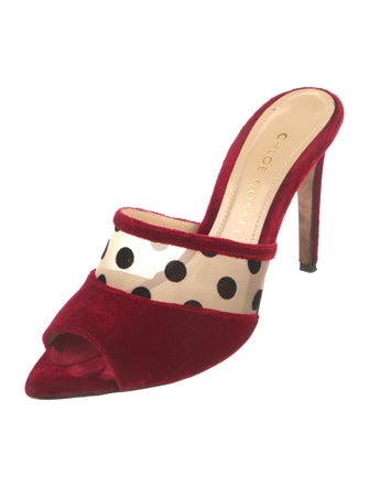 Chloé Gosselin Velvet Polka Dot Print Mules