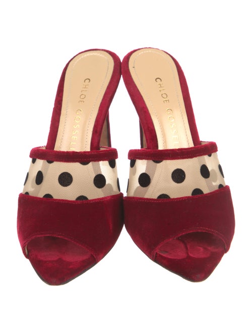 Chloé Gosselin Velvet Polka Dot Print Mules