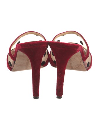 Chloé Gosselin Velvet Polka Dot Print Mules