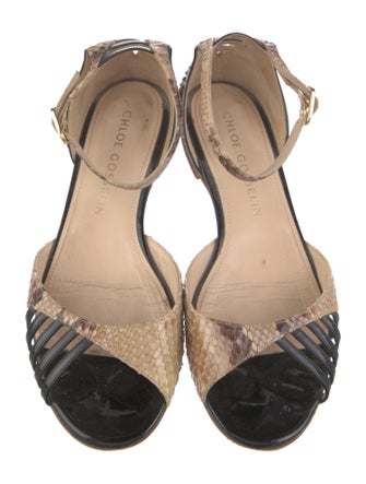 Chloé Gosselin Snakeskin Animal Print D'Orsay Flats