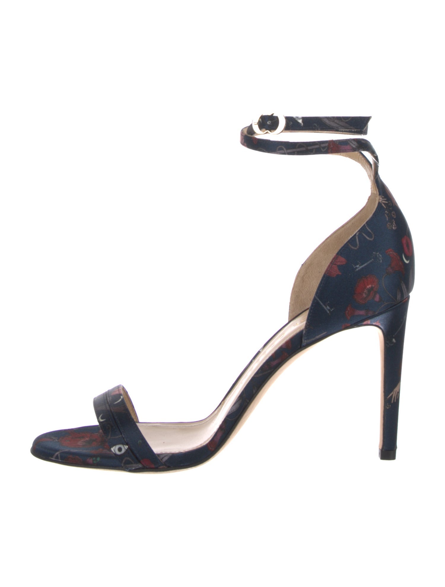 Chloé Gosselin Satin Floral Print Sandals