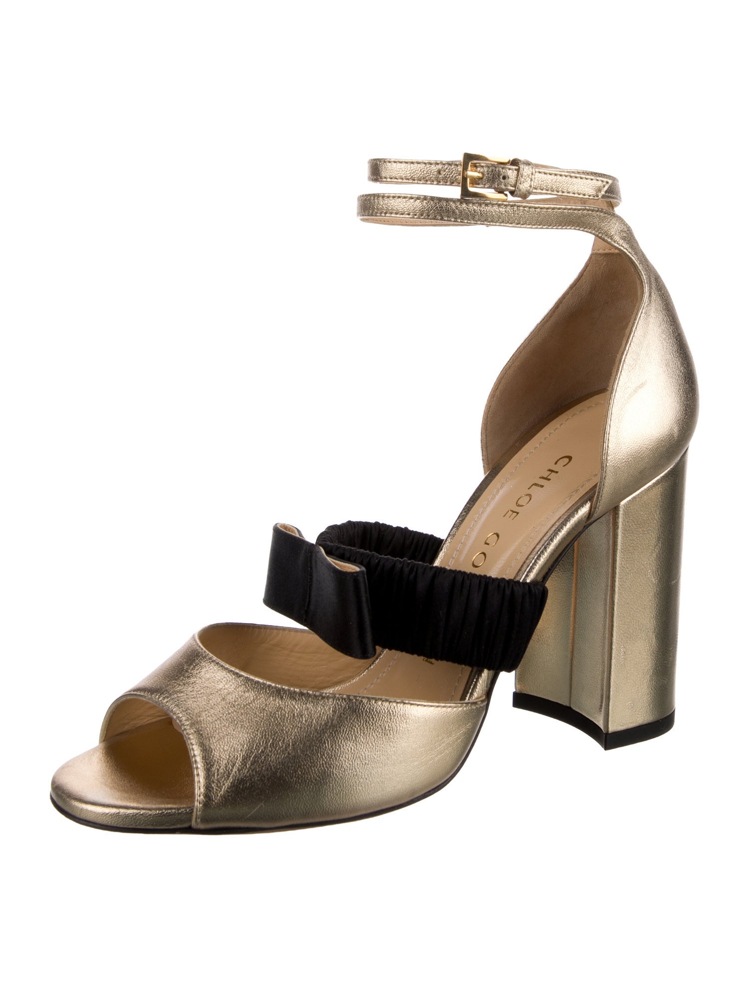 Chloé Gosselin Leather Colorblock Pattern Sandals