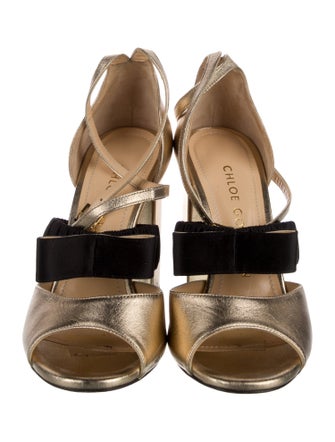 Chloé Gosselin Leather Colorblock Pattern Sandals