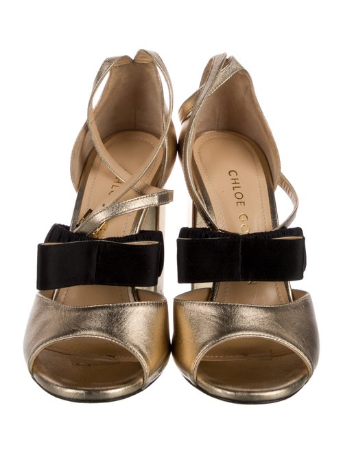 Chloé Gosselin Leather Colorblock Pattern Sandals