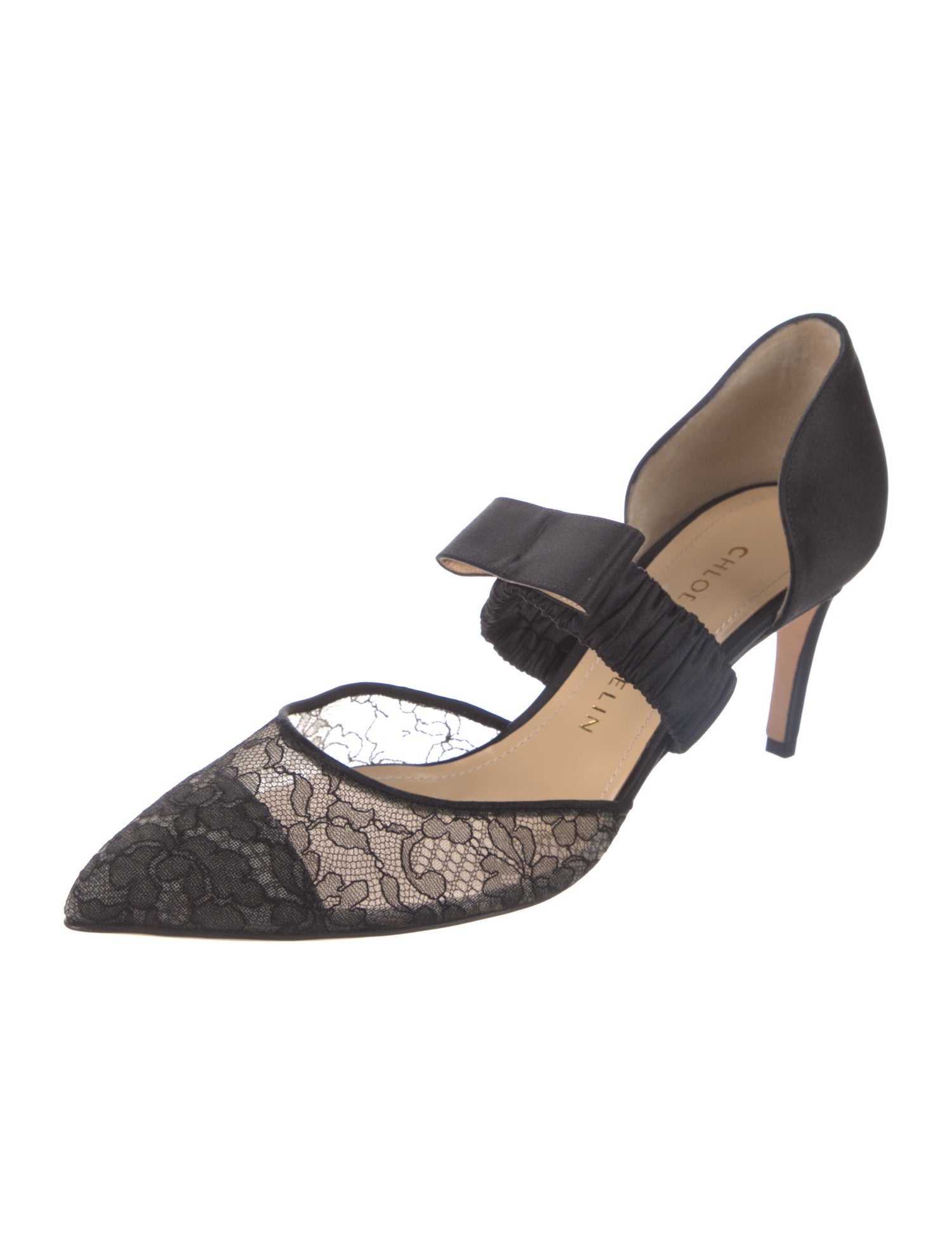 Chloé Gosselin Satin Floral Print D'Orsay Pumps w/ Tags