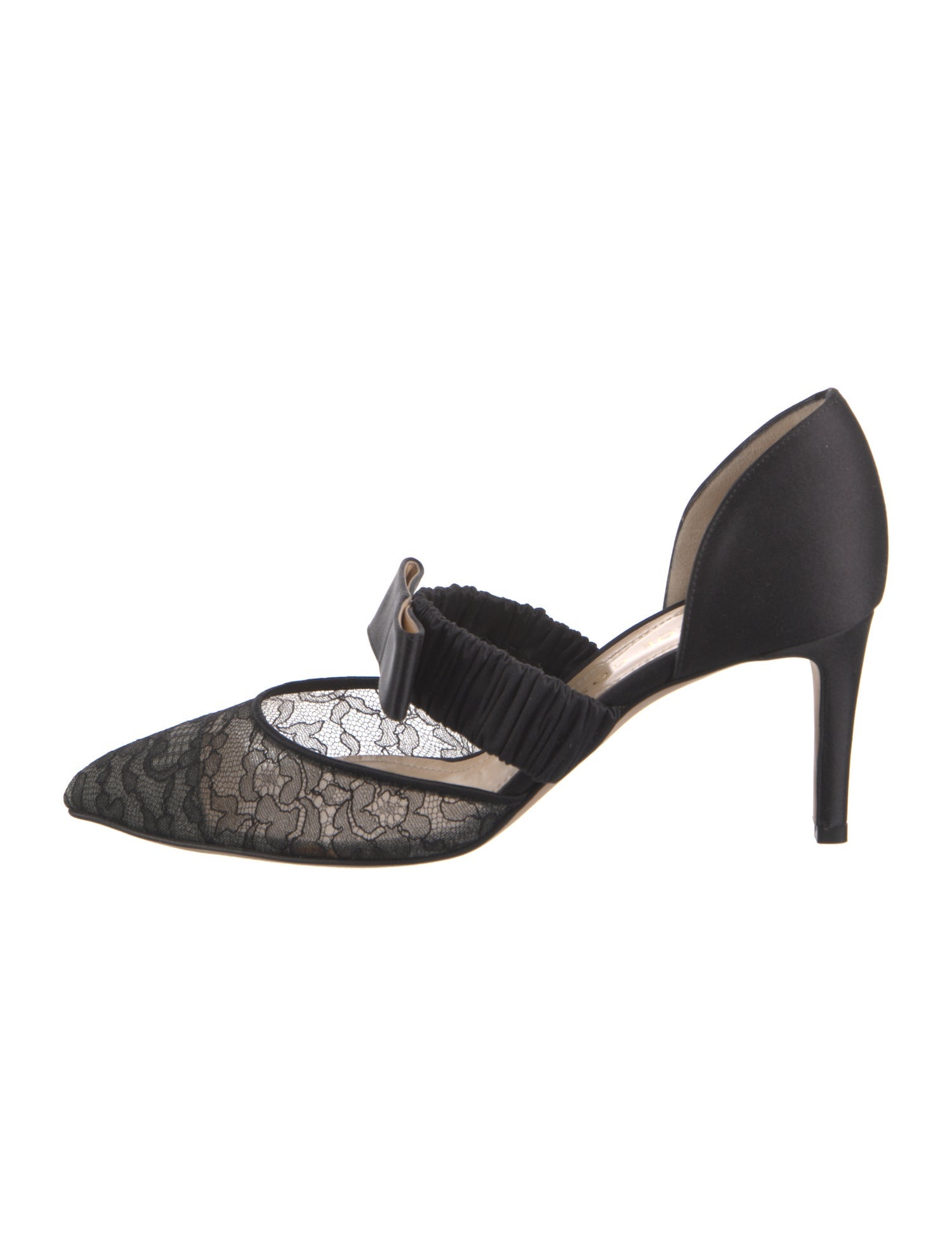 Chloé Gosselin Satin Bow Accents D'Orsay Pumps