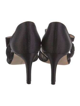 Chloé Gosselin Satin Bow Accents D'Orsay Pumps