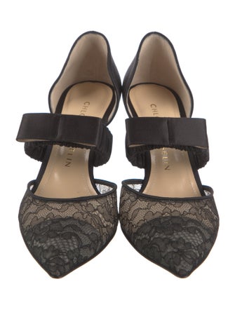 Chloé Gosselin Satin Floral Print D'Orsay Pumps