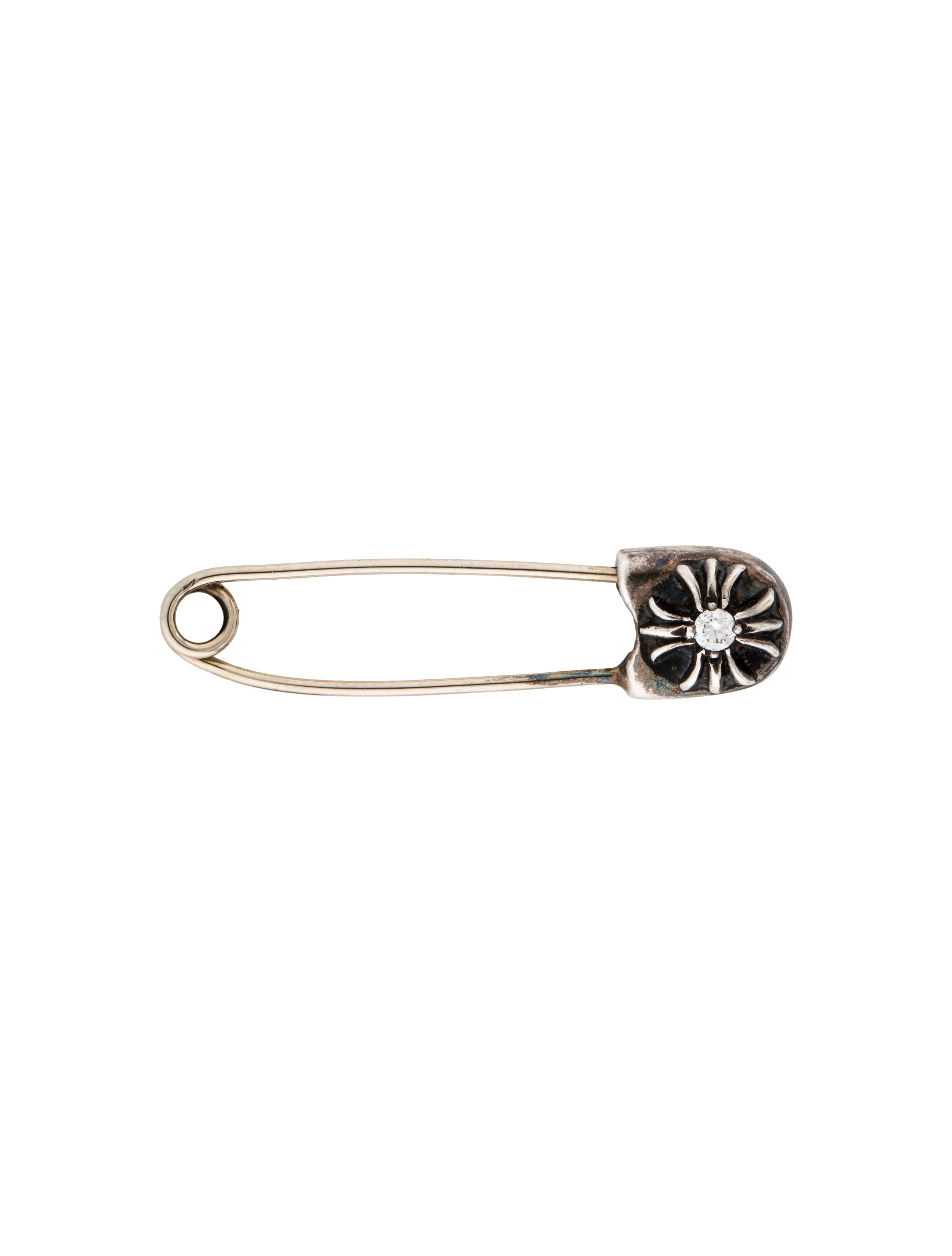 chrome hearts safety pin necklace