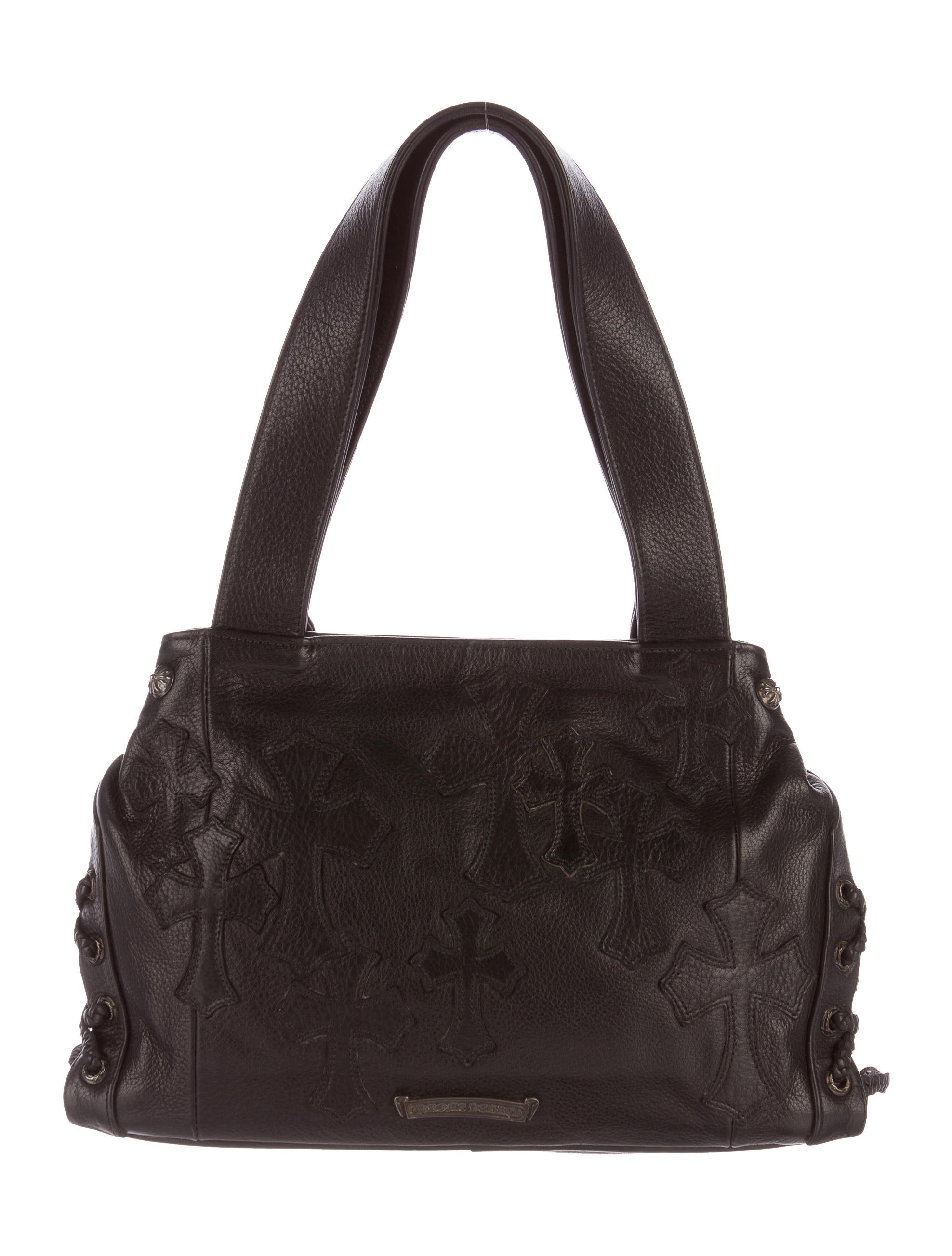 Chrome Hearts Embellished Leather Shoulder Bag Handbags CHH22045 The RealReal