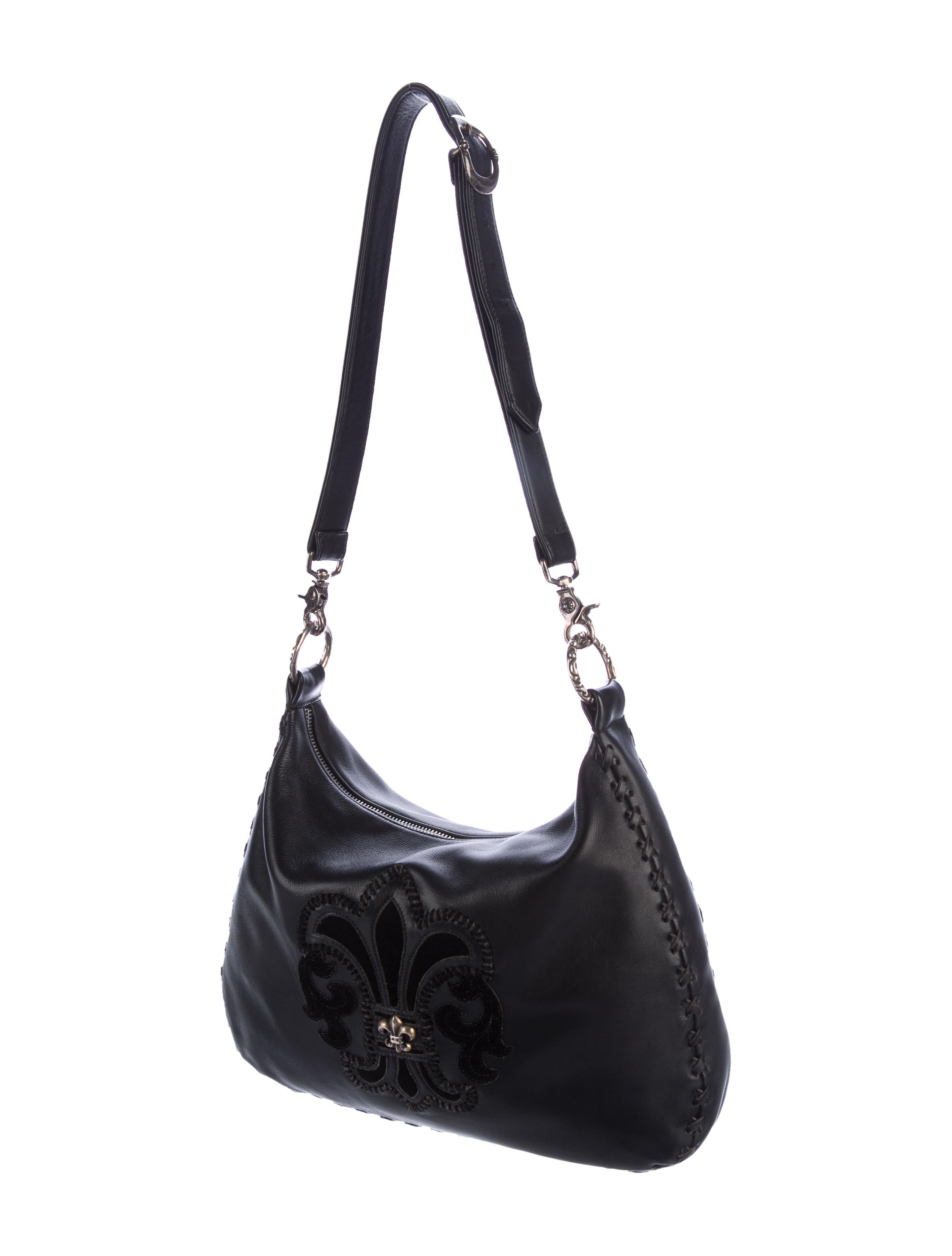 Chrome Hearts Embellished Leather Hobo Handbags CHH22553 The RealReal