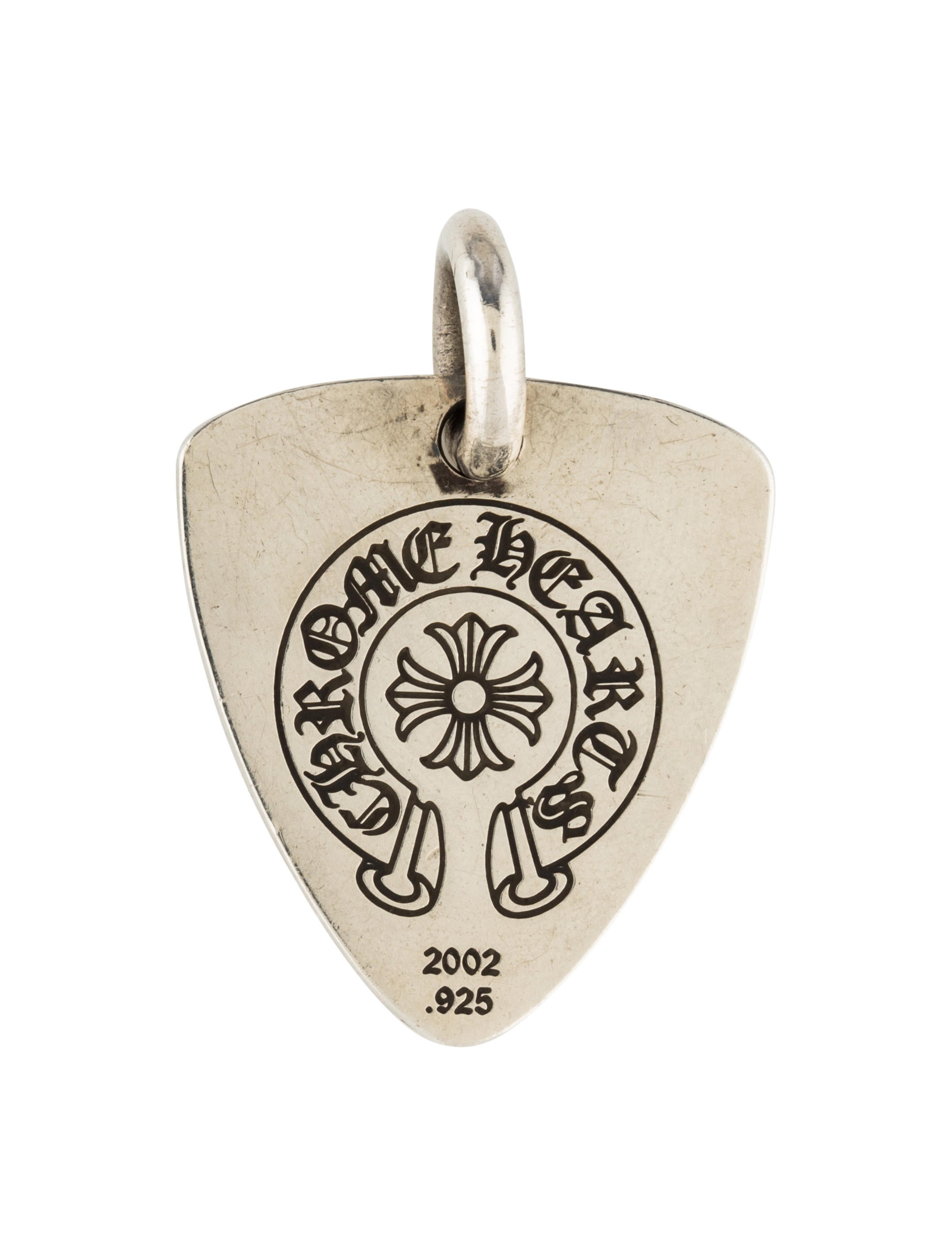 Chrome Hearts Expletive Guitar Pick Pendant - Sterling