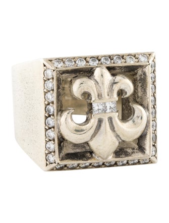 Chrome Hearts Diamond Fleur de Lis Signet Ring