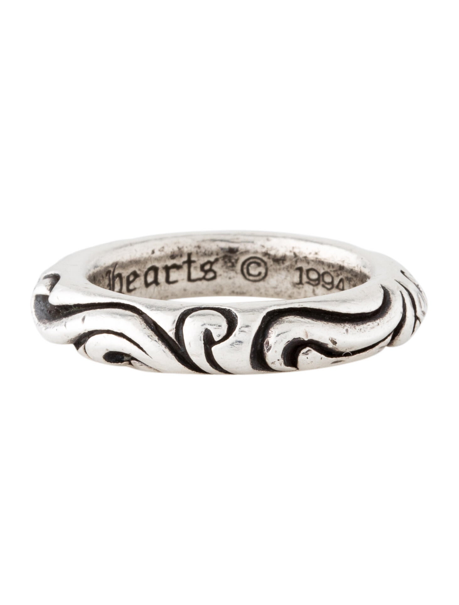 18号 ファッション Chrome Hearts Scroll Band Ring