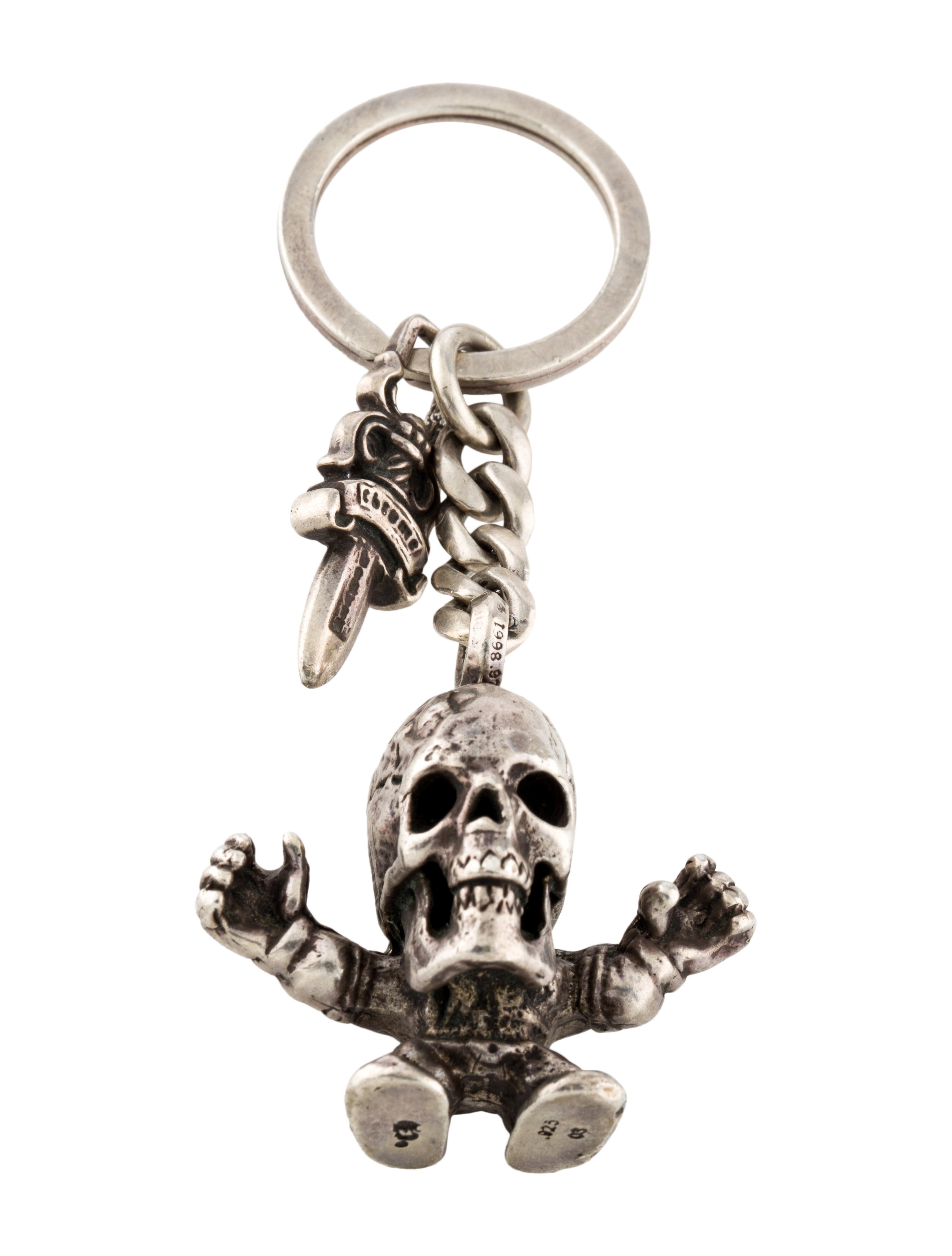 小物 joe foti sticker set chrome hearts Chrome Hearts Joe Foti Teeter Skull & Dagger Keychain